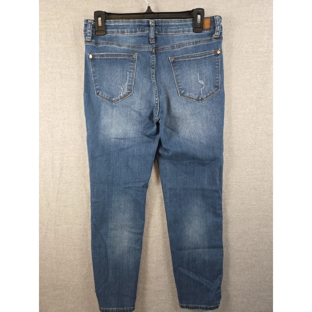 Judy Blue Jeans Womens 29 Relaxed Fit‎ Bohemian Stretch Distressed Ankle 29x25